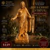 Olive Wood Risen Christ Statue – Handmade Jesus Sculpture from the Holy Land