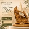 Jesus Saves Peter Olive Wood Sculpture – Handcrafted in Bethlehem